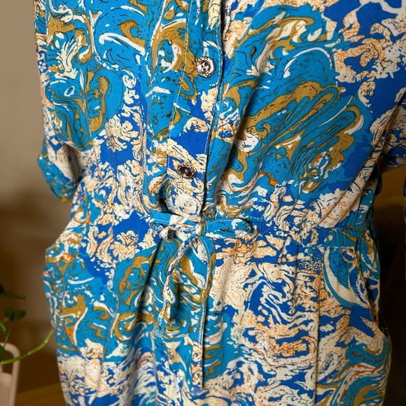 Print Tunic / Dress with Pockets and Drawstring - Picture 3 of 3